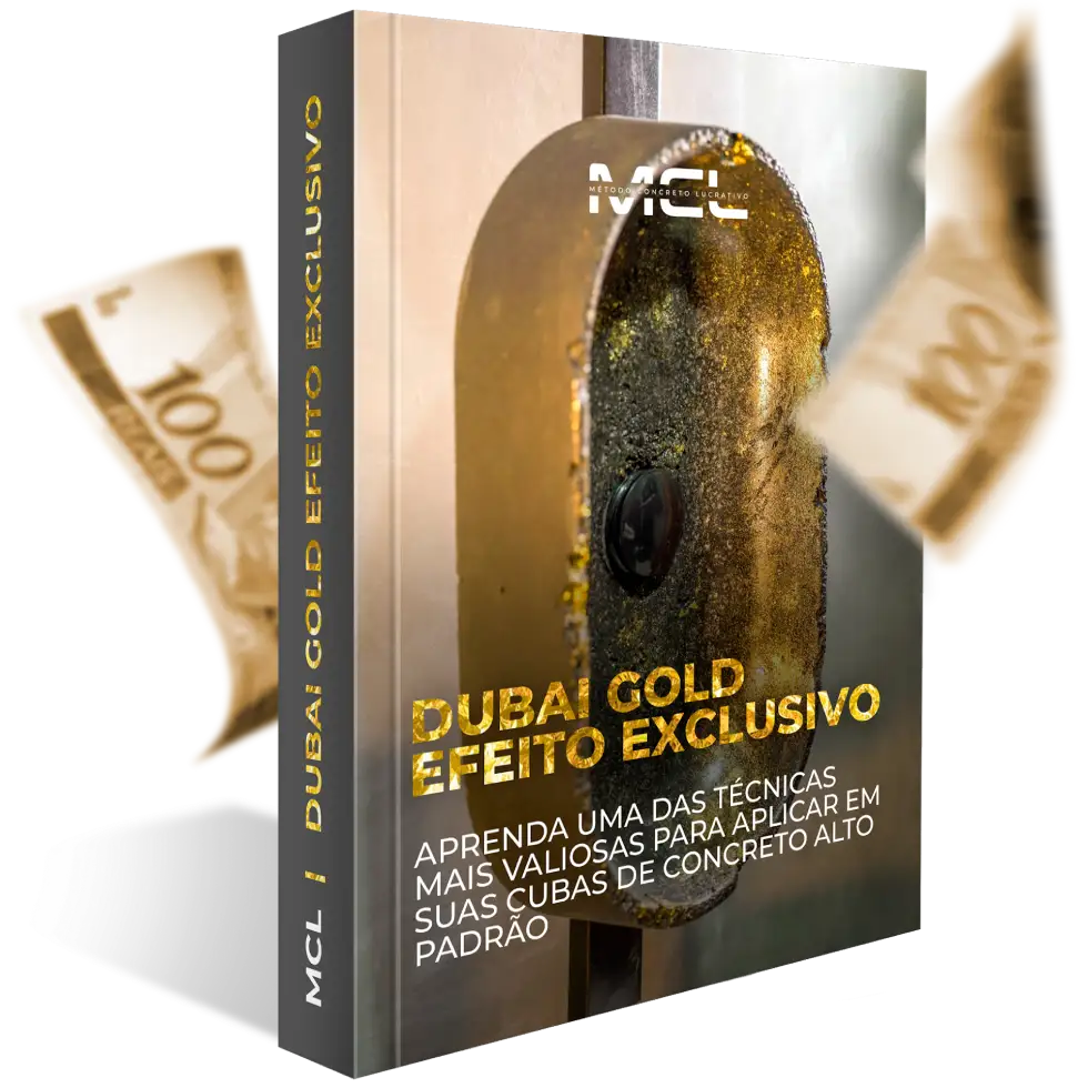 Cuba de concreto alto padrão com efeito Dubai